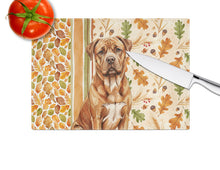 Load image into Gallery viewer, Mahogany Dogue de Bordeaux Heirloom Fall Glass Cutting Board