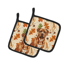 Load image into Gallery viewer, Mahogany Dogue de Bordeaux Heirloom Fall Pair of Pot Holders
