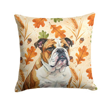 Load image into Gallery viewer, Brindle and White English Bulldog Heirloom Fall Throw Pillow