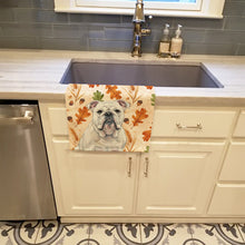 Load image into Gallery viewer, White English Bulldog Heirloom Fall Kitchen Towel