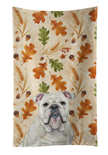 Load image into Gallery viewer, White English Bulldog Heirloom Fall Kitchen Towel