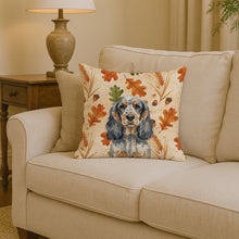 Load image into Gallery viewer, Blue Roan &amp; Tan English Cocker Spaniel Heirloom Fall Throw Pillow