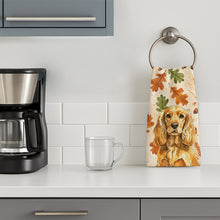 Load image into Gallery viewer, Golden English Cocker Spaniel Heirloom Fall Kitchen Towel