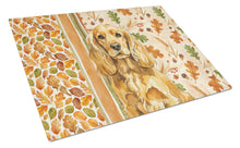 Load image into Gallery viewer, Golden English Cocker Spaniel Heirloom Fall Glass Cutting Board