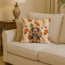 Load image into Gallery viewer, Liver English Cocker Spaniel Heirloom Fall Throw Pillow