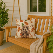 Load image into Gallery viewer, Liver English Cocker Spaniel Heirloom Fall Throw Pillow