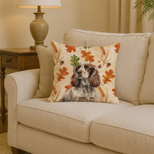 Load image into Gallery viewer, Liver Roan English Cocker Spaniel Heirloom Fall Throw Pillow