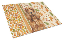 Load image into Gallery viewer, Red English Cocker Spaniel Heirloom Fall Glass Cutting Board