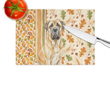 Load image into Gallery viewer, Fawn English Mastiff Heirloom Fall Glass Cutting Board