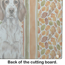 Load image into Gallery viewer, Liver Belton English Setter Heirloom Fall Glass Cutting Board