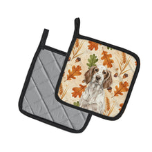 Load image into Gallery viewer, Liver Belton English Setter Heirloom Fall Pair of Pot Holders