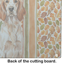 Load image into Gallery viewer, Orange Belton English Setter Heirloom Fall Glass Cutting Board