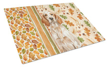 Load image into Gallery viewer, Orange Belton English Setter Heirloom Fall Glass Cutting Board
