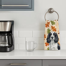 Load image into Gallery viewer, Black and White English Springer Spaniel Heirloom Fall Kitchen Towel