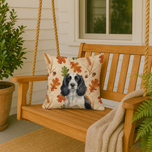 Load image into Gallery viewer, Black and White English Springer Spaniel Heirloom Fall Throw Pillow