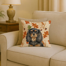 Load image into Gallery viewer, Black and Tan English Toy Spaniel Heirloom Fall Throw Pillow