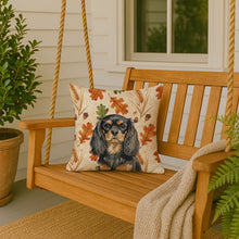 Load image into Gallery viewer, Black and Tan English Toy Spaniel Heirloom Fall Throw Pillow