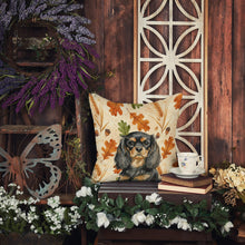 Load image into Gallery viewer, Black and Tan English Toy Spaniel Heirloom Fall Throw Pillow