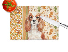 Load image into Gallery viewer, Blenheim English Toy Spaniel Heirloom Fall Glass Cutting Board