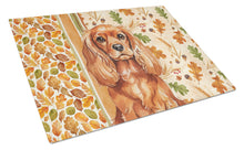 Load image into Gallery viewer, Ruby English Toy Spaniel Heirloom Fall Glass Cutting Board