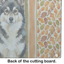Load image into Gallery viewer, Finnish Lapphund Heirloom Fall Glass Cutting Board