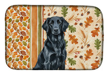 Load image into Gallery viewer, Black Flat-Coated Retriever Heirloom Fall Dish Drying Mat