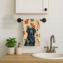 Load image into Gallery viewer, Black Flat-Coated Retriever Heirloom Fall Kitchen Towel