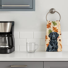 Load image into Gallery viewer, Black Flat-Coated Retriever Heirloom Fall Kitchen Towel