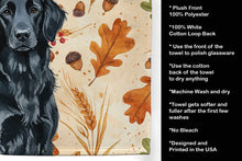 Load image into Gallery viewer, Black Flat-Coated Retriever Heirloom Fall Kitchen Towel