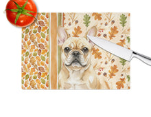 Load image into Gallery viewer, Fawn French Bulldog Heirloom Fall Glass Cutting Board
