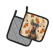 Load image into Gallery viewer, German Pinscher Heirloom Fall Pair of Pot Holders