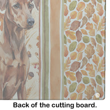 Load image into Gallery viewer, Red German Pinscher Heirloom Fall Glass Cutting Board