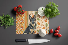 Load image into Gallery viewer, Black and Tan German Shepherd Heirloom Fall Glass Cutting Board