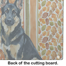 Load image into Gallery viewer, Black and Tan German Shepherd Heirloom Fall Glass Cutting Board