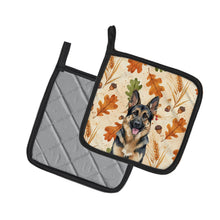 Load image into Gallery viewer, German Shepherd Heirloom Fall Pair of Pot Holders