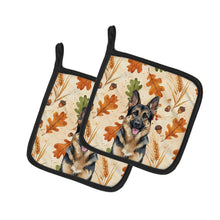 Load image into Gallery viewer, German Shepherd Heirloom Fall Pair of Pot Holders