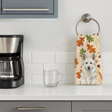 Load image into Gallery viewer, White German Shepherd Heirloom Fall Kitchen Towel
