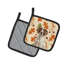Load image into Gallery viewer, German Shorthaired Pointer Heirloom Fall Pair of Pot Holders