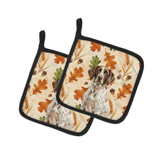 Load image into Gallery viewer, German Shorthaired Pointer Heirloom Fall Pair of Pot Holders