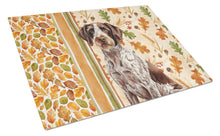Load image into Gallery viewer, Roan German Wirehaired Pointer Heirloom Fall Glass Cutting Board