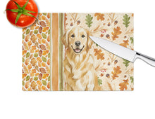 Load image into Gallery viewer, Golden Retriever Heirloom Fall Glass Cutting Board