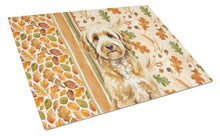 Load image into Gallery viewer, Goldendoodle Heirloom Fall Glass Cutting Board