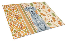 Load image into Gallery viewer, Blue Great Dane Heirloom Fall Glass Cutting Board