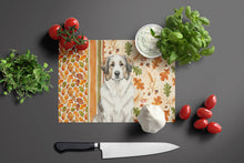Load image into Gallery viewer, Badger Great Pyrenees Heirloom Fall Glass Cutting Board