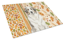 Load image into Gallery viewer, Badger Great Pyrenees Heirloom Fall Glass Cutting Board