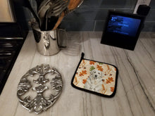 Load image into Gallery viewer, White Great Pyrenees Heirloom Fall Pair of Pot Holders