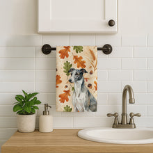 Load image into Gallery viewer, Black and White Greyhound Heirloom Fall Kitchen Towel