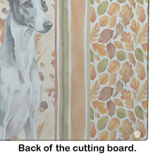 Load image into Gallery viewer, Black and White Greyhound Heirloom Fall Glass Cutting Board