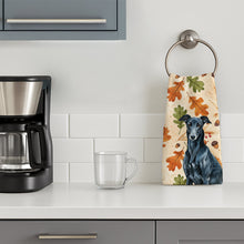 Load image into Gallery viewer, Black Greyhound Heirloom Fall Kitchen Towel