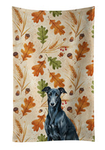 Load image into Gallery viewer, Black Greyhound Heirloom Fall Kitchen Towel